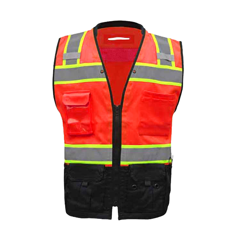 Reflective Vest Construction Red black bottom